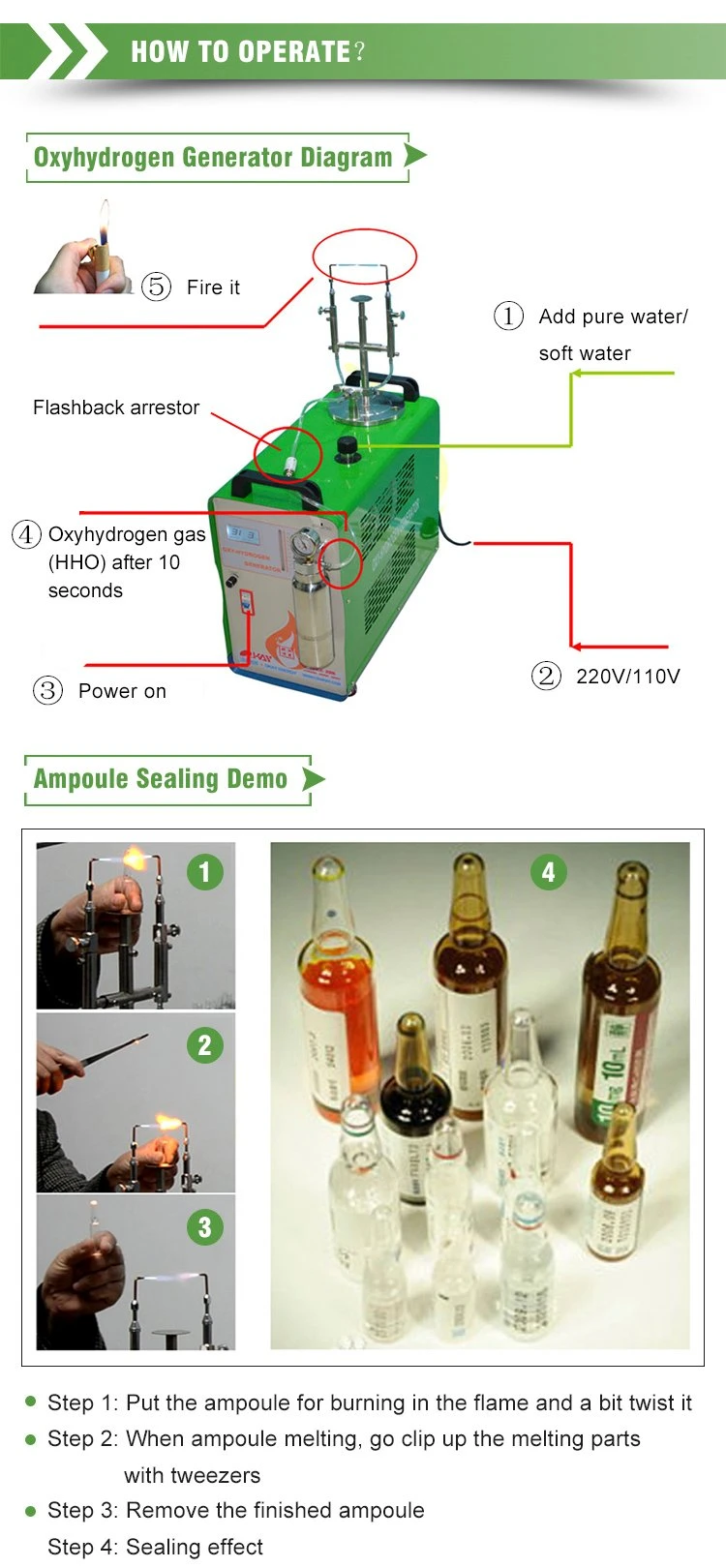 Pharmaceutical Cosmetic Laboratory Oxyhydrogen Flame Glass Ampoule Bottle Filling Sealing Machine